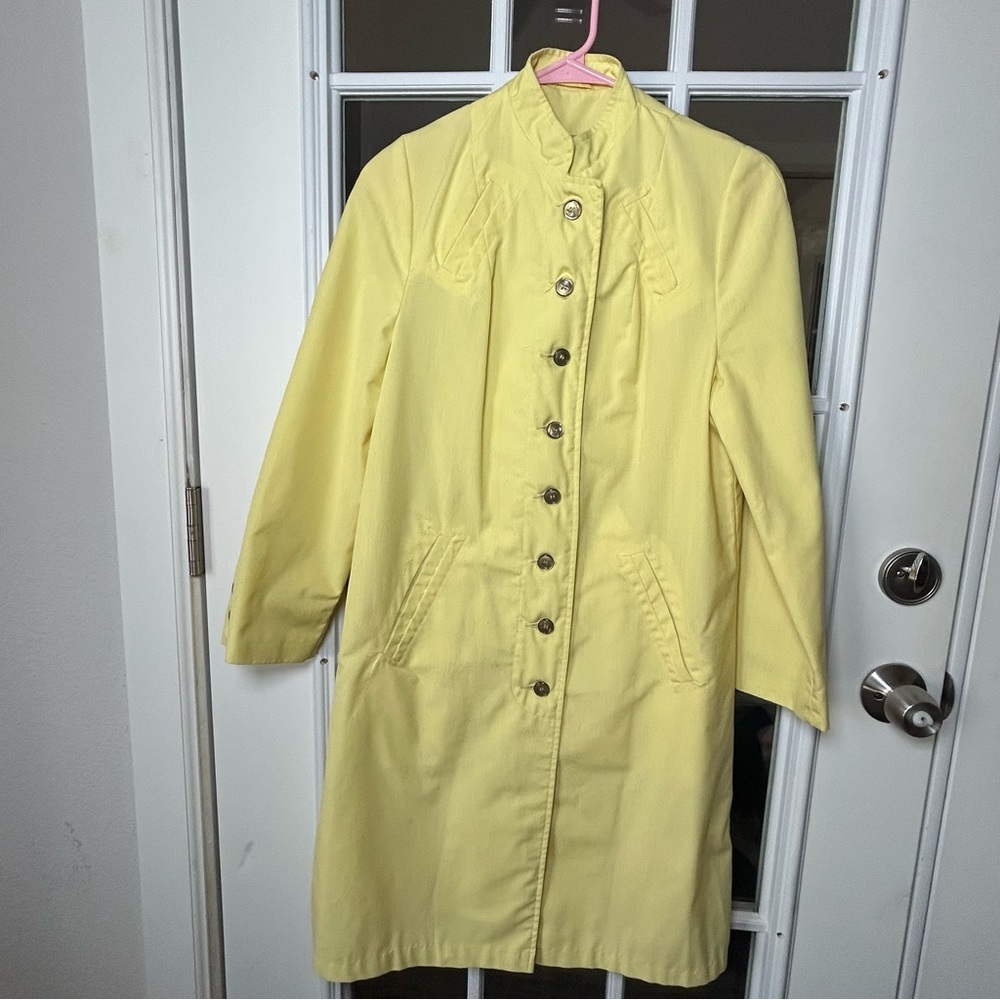 Vintage 1960’s Yellow‎ Spring Car Coat for Women Size Small